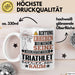 Triathlet Geschenk Tasse Lustiger Spruch Erheben Sie Sich Der Triathlet Betritt den Raum Weiß Trendation