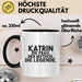 Katrin Tasse Katrin – Die Frau. Der Mythos. Die Legende. Geschenk Schwarz Trendation