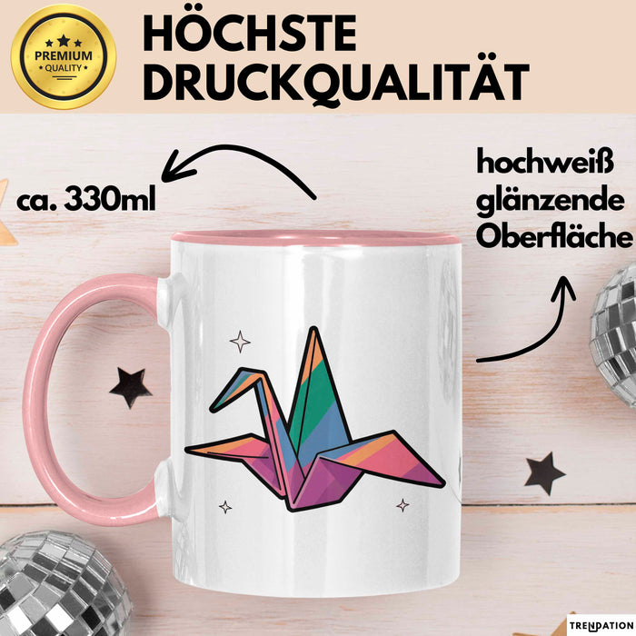 Origami Fan Tasse Geschenk Lustige Geschenkidee Spruch Für Papier Künstler Rosa Trendation