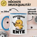 Quietscheente Tier Tasse Geschenk Lustige Geschenkidee Spruch Psychisch Am Ente Blau Trendation