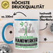 Handwerker Geschenk Tasse Ich Bin Handwerker Aber Sag Doch Einfach Superheld Lustige Geschenkdiee für Handwerker Kaffee-Becher Blau Trendation