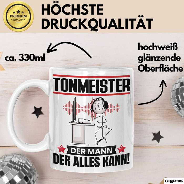 Tonmeister Tasse Geschenk für Tonmeister Der Mann Der Alles Kann Geschenkidee zum Geburtstag Weiß Trendation