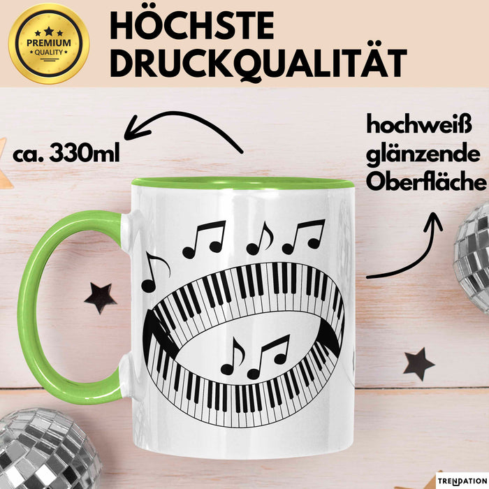 Pianist Tasse Geschenkidee für Fans klassischer Tastenklänge Grün Trendation