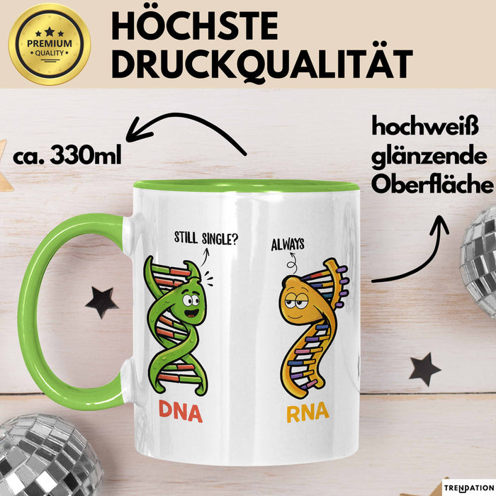 Naturwissenschaft Biologie Lehrer Biologe Tasse Geschenk Lustige Geschenkidee Spruch Immer Noch Single Grün Trendation