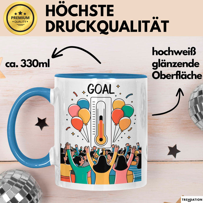Fundraiser Tasse Geschenk Lustige Geschenkidee Spruch Für Spenden Champions Blau Trendation