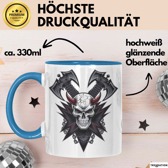 Metalhead Tasse Geschenkidee für Heavy Metal Fans Blau Trendation