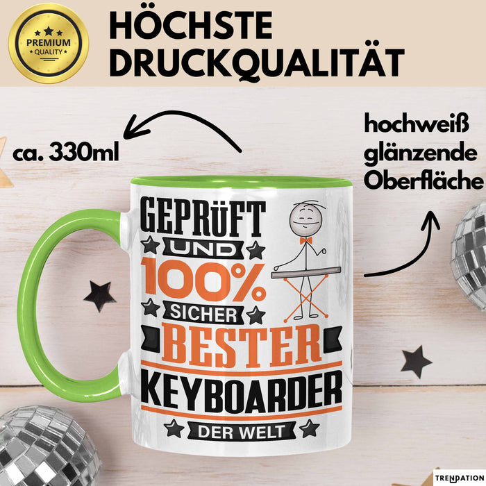 Keyboarder Geschenk Lustiger Spruch für Keyboarder Geschenkidee Bester Keyboarder Der Welt Grün Trendation