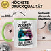 Gamer Gaming Liebhaber Tasse Geschenk Lustige Geschenkidee Spruch Zum Zocken Geboren Zur Schule Gezwungen Grün Trendation