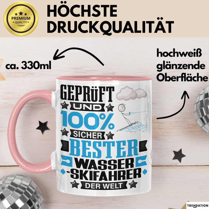 Wasserskifahrer Geschenk Lustiger Spruch für Wasserskifahrer Geschenkidee Bester Wasserskifahrer Der Welt Rosa Trendation