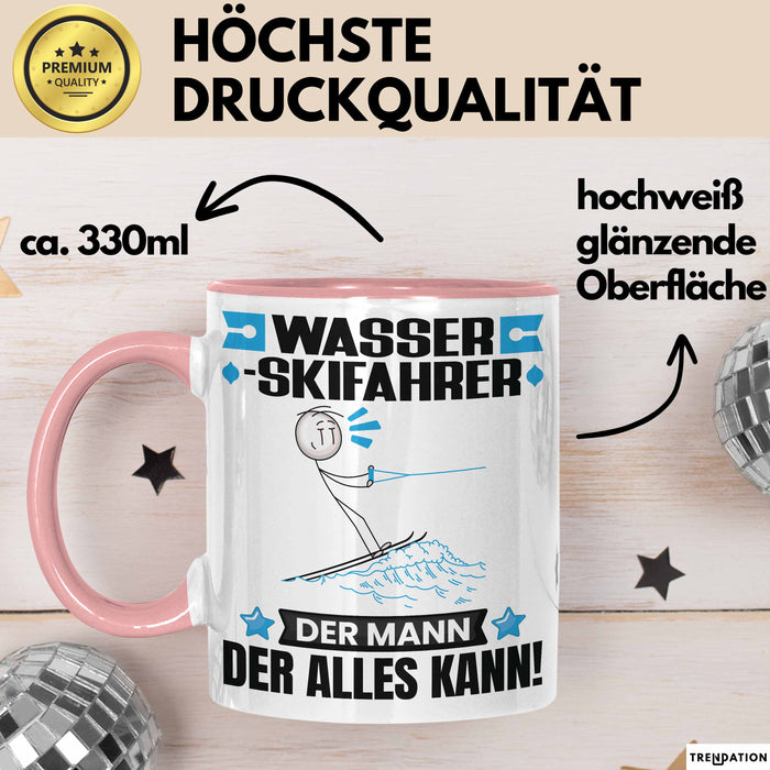 Wasserskifahrer Tasse Geschenk für Wasserskifahrer Der Mann Der Alles Kann Geschenkidee zum Geburtstag Rosa Trendation
