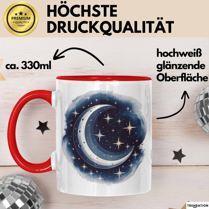 Astronomie Tasse Geschenkidee für Sternengucker Spruch Rot Trendation