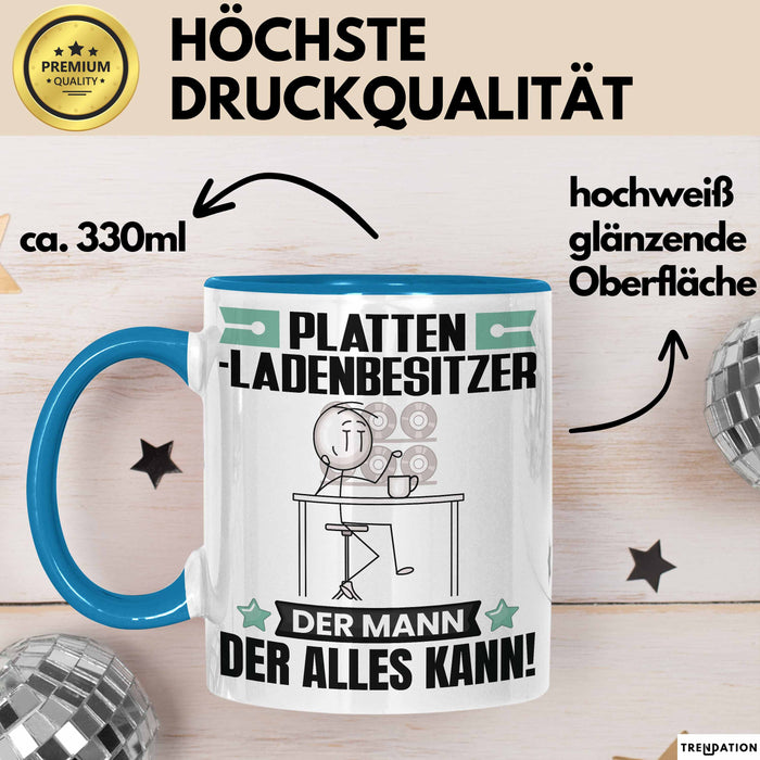 Plattenladenbesitzer Tasse Geschenk für Plattenladenbesitzer Der Mann Der Alles Kann Geschenkidee zum Geburtstag Blau Trendation