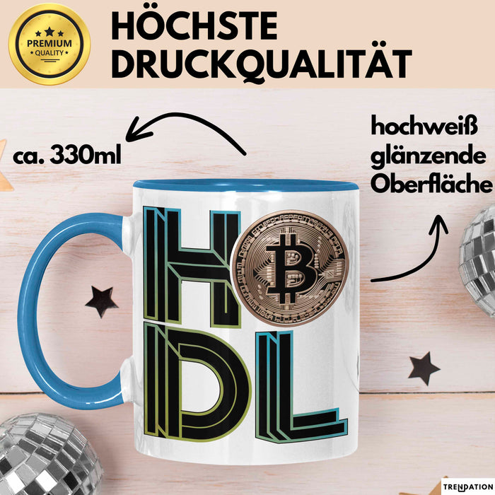 Kryptowährungs Fan Tasse Geschenkidee für Krypto Besitzer Blau Trendation