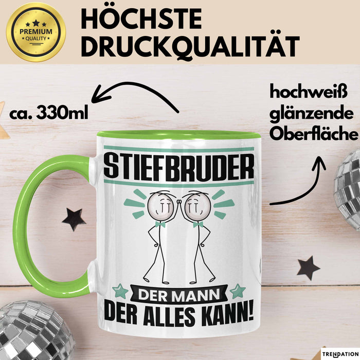 Stiefbruder Tasse Geschenk für Stiefbruder Der Mann Der Alles Kann Geschenkidee zum Geburtstag Grün Trendation