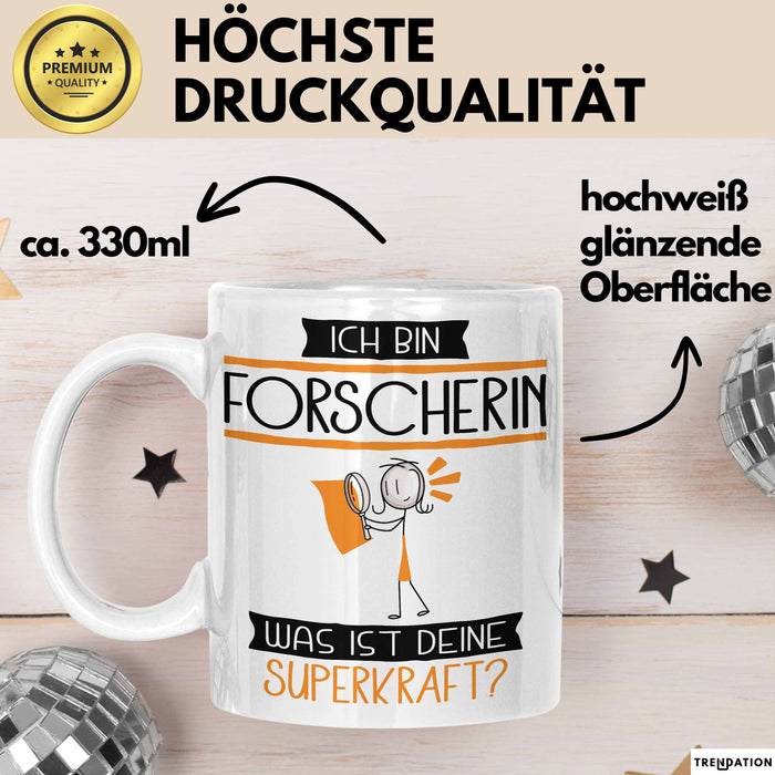 Forscherin Geschenk Tasse Ich Bin Forscherin Was Ist Deine Superkraft Geschenkidee Lustig Geburtstag Weihnachten Weiß Trendation
