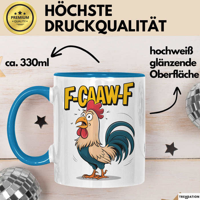 Hahn Tasse Geschenk F-Caaw-F Lustige Geschenkidee Vogel Bauernhof