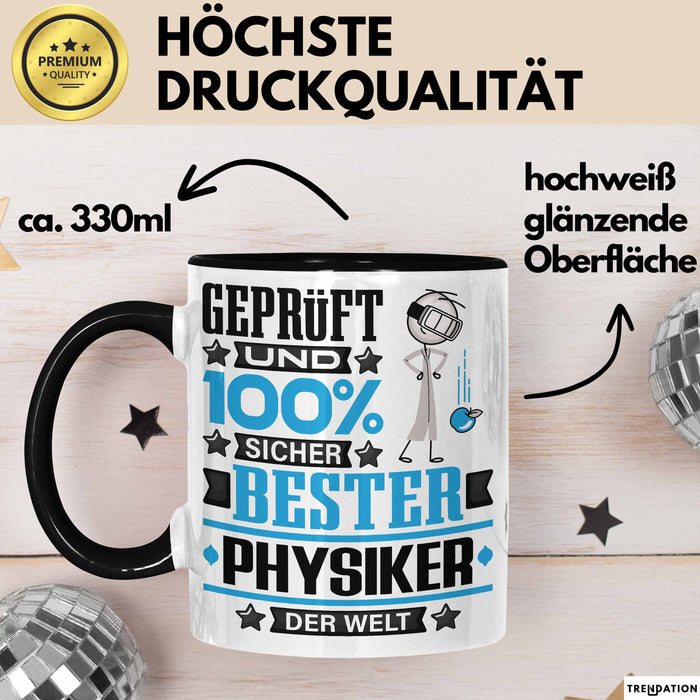 Physiker Geschenk Lustiger Spruch für Physiker Geschenkidee Bester Physiker Der Welt Schwarz Trendation