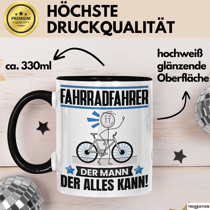 Fahrradfahrer Tasse Geschenk für Fahrradfahrer Der Mann Der Alles Kann Geschenkidee zum Geburtstag Schwarz Trendation