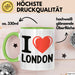 England London Tasse Geschenk Lustige Geschenkidee Spruch Ich Liebe London Grün Trendation