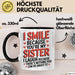Schwester Tasse Geschenk I Smile Because Youre My Sister Geschenkidee Schwarz Trendation