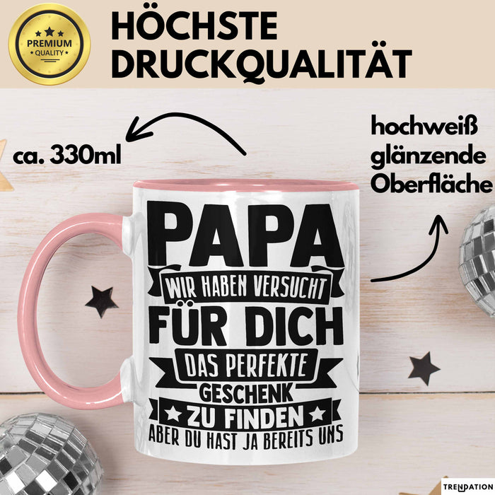 Papa Tasse Geschenk Von Kindern Sohn Tochter Vater Geschenkidee Zum Vatertag Wir Haben Versucht Für Dich Das Rosa Trendation