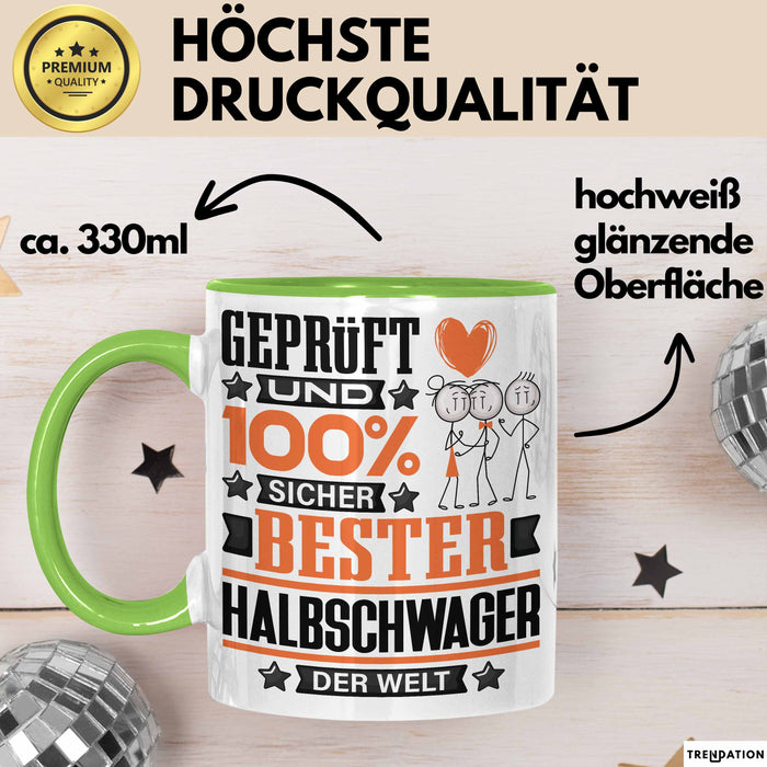 Halbschwager Geschenk Lustiger Spruch für Halbschwager Geschenkidee Bester Halbschwager Der Welt Grün Trendation