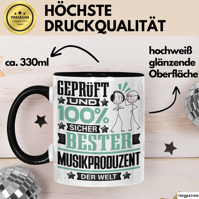 Musikproduzent Geschenk Lustiger Spruch für Musikproduzent Geschenkidee Bester Musikproduzent Der Welt Schwarz Trendation