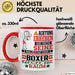 Boxer Geschenk Tasse Lustiger Spruch Erheben Sie Sich Der Boxer Betritt den Raum Rot Trendation