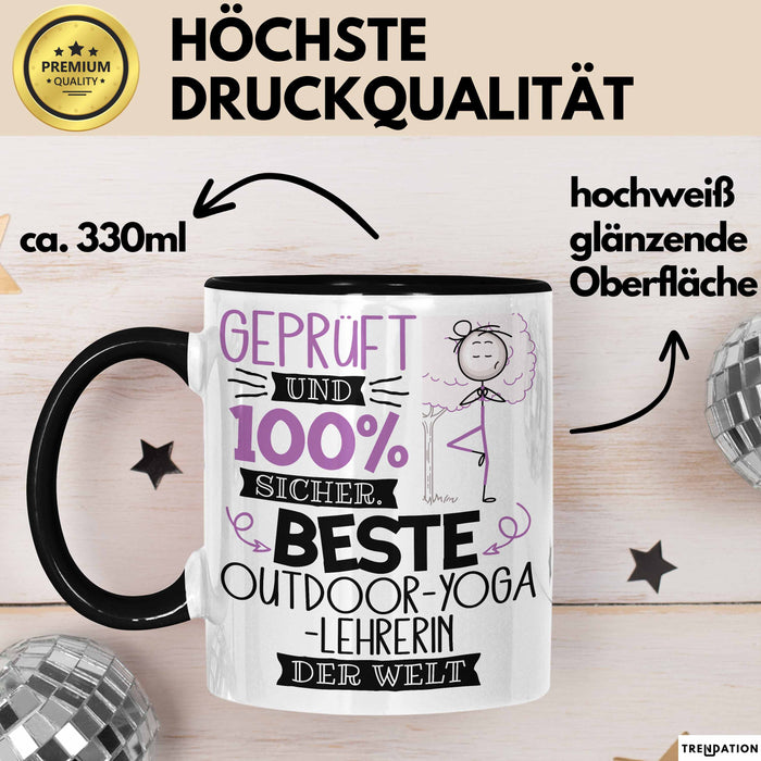 Beste Outdoor-Yoga-Lehrerin Der Welt Tasse Geschenk für Eine Outdoor-Yoga-Lehrerin Geprüft Und Sicher Geschenkidee Geburtstag Weihnachten Trendation