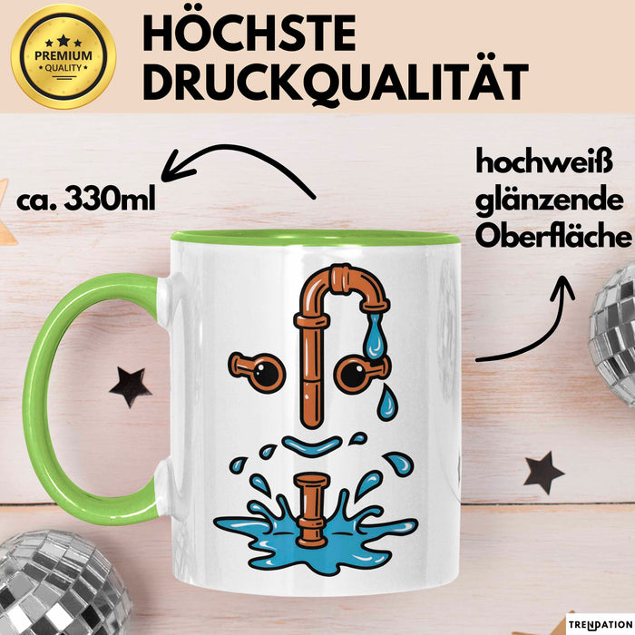Klempner Tasse Geschenkidee Rohr Experte Lustiger Spruch Geschenkidee Lustig Grün Trendation