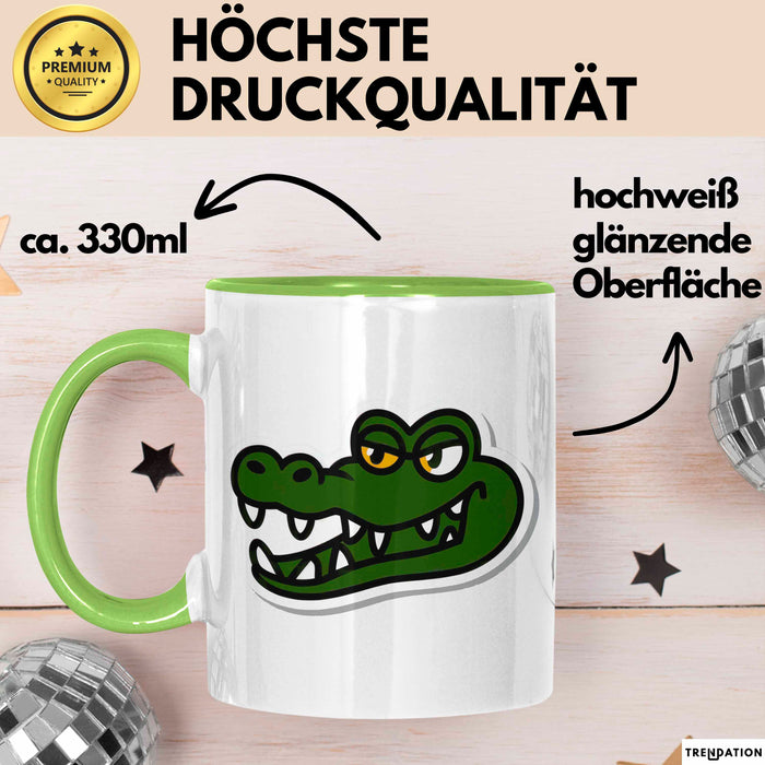 Krokodil Tier Tasse Geschenk Lustige Geschenkidee Spruch Grün Trendation