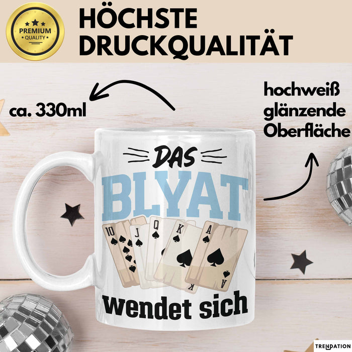 Poker Tasse Geschenk Das Blyat Wendet Sich Spruch Geschenkidee Weiß Trendation