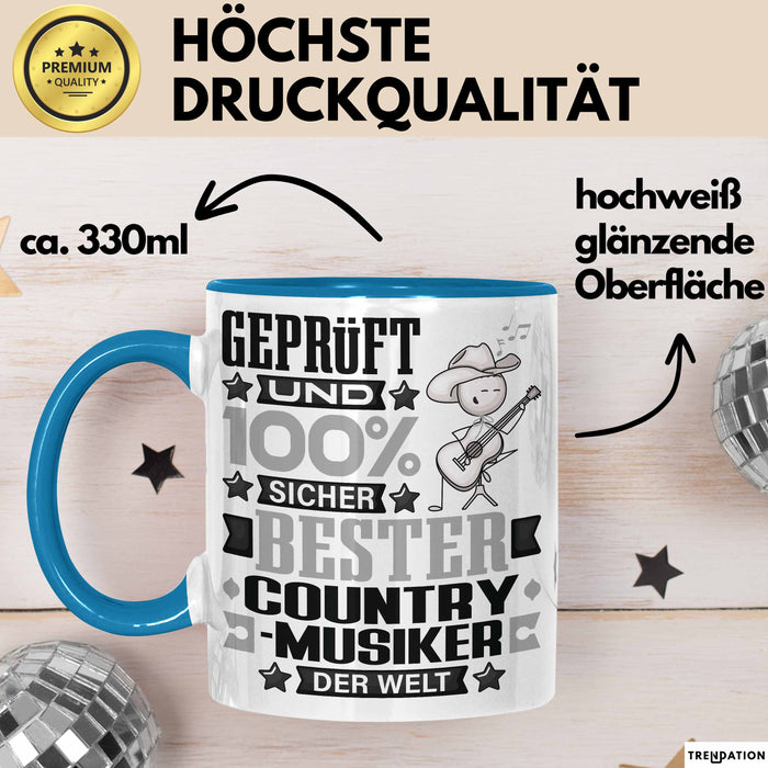 Country-Musiker Geschenk Lustiger Spruch für Country-Musiker Geschenkidee Bester Country-Musiker Der Welt Blau Trendation