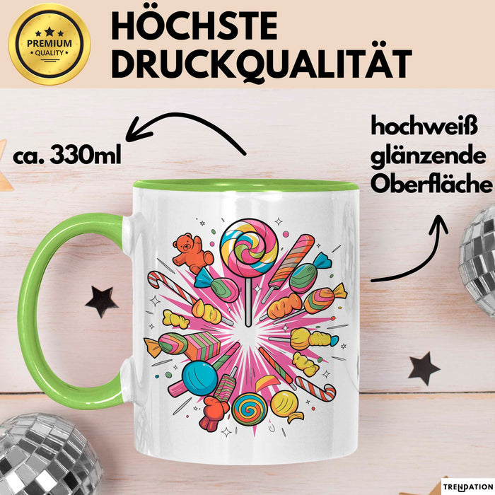 Zucker Süchtiger Tasse Geschenkidee für Naschkatze Grün Trendation