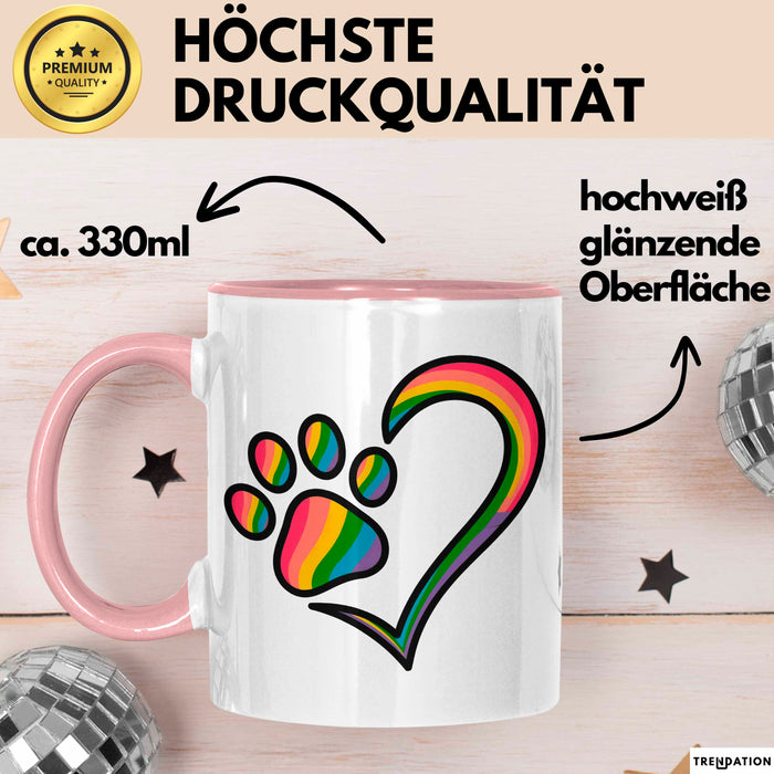 Hund Tierliebhaber Tasse Geschenk Lustige Geschenkidee Spruch Rosa Trendation