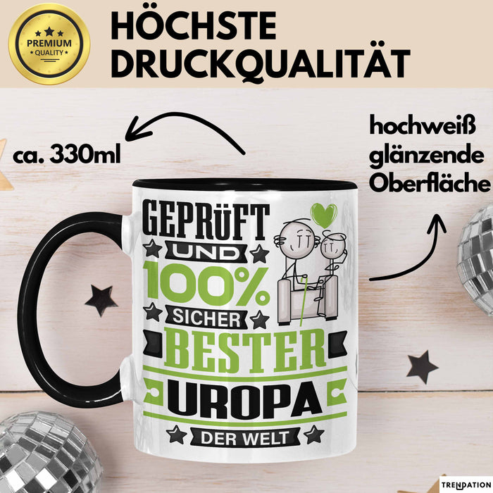 Uropa Geschenk Lustiger Spruch für Uropa Geschenkidee Bester Uropa Der Welt Schwarz Trendation