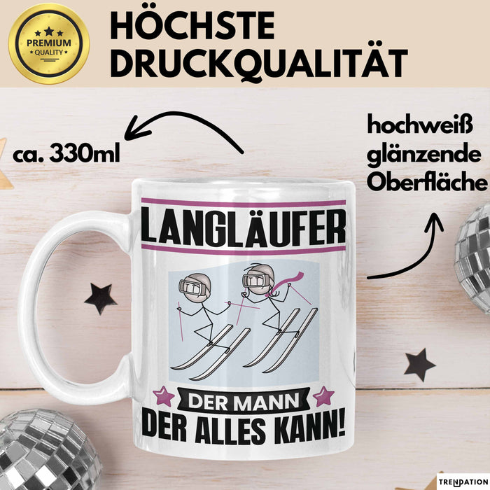 Langläufer Tasse Geschenk für Langläufer Der Mann Der Alles Kann Geschenkidee zum Geburtstag Weiß Trendation