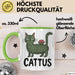 Katzen Tasse Geschenk Cattus Kaktus Geschenkidee Lustig Katze Wortspiel Grün Trendation