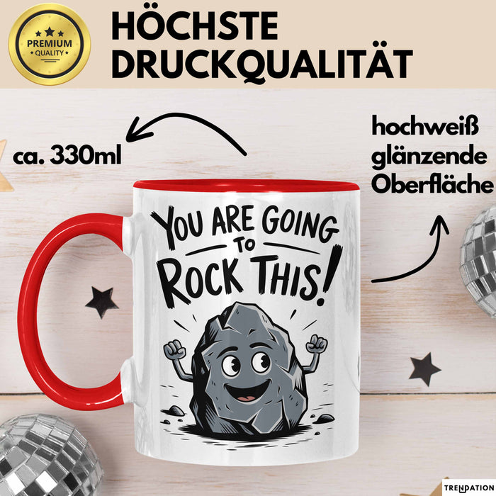 Motivierend Inspirierend Tasse Geschenk Lustige Geschenkidee Spruch Du Wirst Das Rocken Rot Trendation