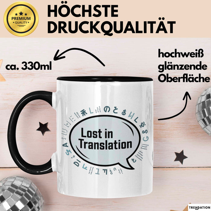 Linguist Tasse Geschenkidee Lost in Translation Sprachnerd Trendation