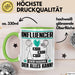 Influencer Tasse Geschenk für Influencer Der Mann Der Alles Kann Geschenkidee zum Geburtstag Grün Trendation
