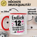 12 Geburtstag Teenager Tasse Geschenk Lustige Geschenkidee Spruch Endlich 12 Ich Kann Alles Ich Weiß Alles Ähm Mama Rot Trendation