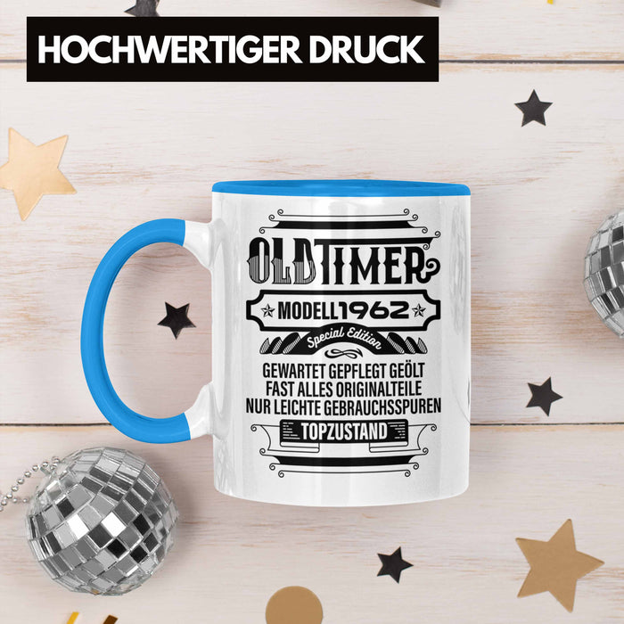 TRENDATION 60. Geburtstag Tasse Frau Mann Geschenk 60er Geschenkidee 60 Mutter Vater Blau Trendation