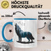 Klimaschutz Tasse Geschenk Erhalten Schützen Wolf Tiermotiv Blau Trendation