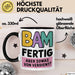 Schüler Abschluss Tasse Geschenk Lustige Geschenkidee Spruch Bam Fertig Trendation