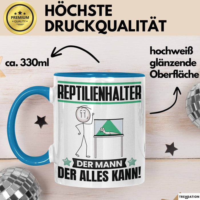 Reptilienhalter Tasse Geschenk für Reptilienhalter Der Mann Der Alles Kann Geschenkidee zum Geburtstag Blau Trendation