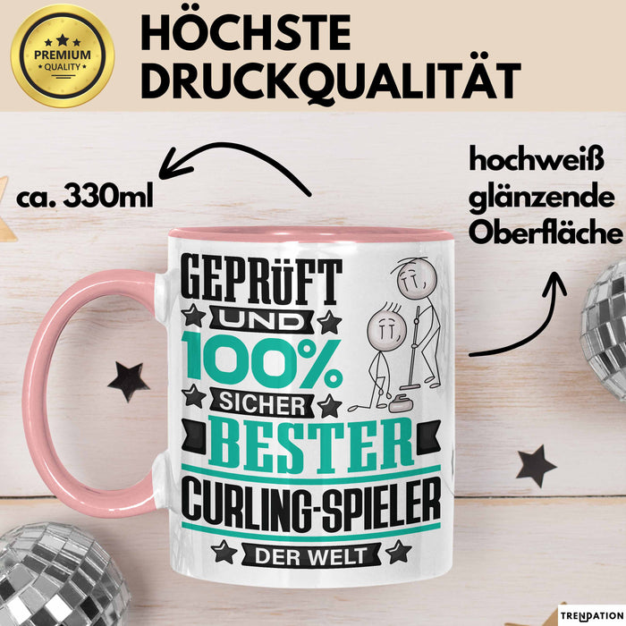 Curling-Spieler Geschenk Lustiger Spruch für Curling-Spieler Geschenkidee Bester Curling-Spieler Der Welt Rosa Trendation