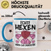 Stricken Tasse Geschenk Echte Hexen Haben Zwei Zauberstäbe Geschenkidee Strickerin Oma Becher Blau Trendation