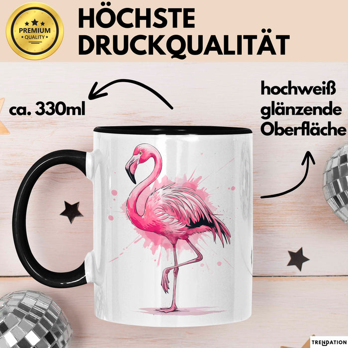 Flamingo Tier Tasse Geschenk Lustige Geschenkidee Spruch Schwarz Trendation