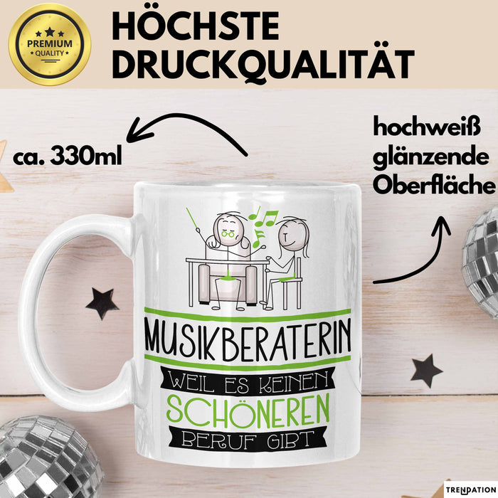 Musikberaterin Weil Es Keinen Schöneren Beruf Gibt Tasse Geschenk für Eine Musikberaterin Lustig Weiß Trendation